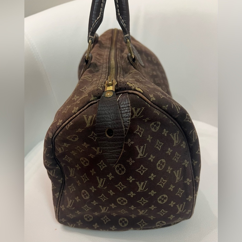 Louis Vuitton Brown Mini Lin Monogram Speedy - Picture 4 of 10